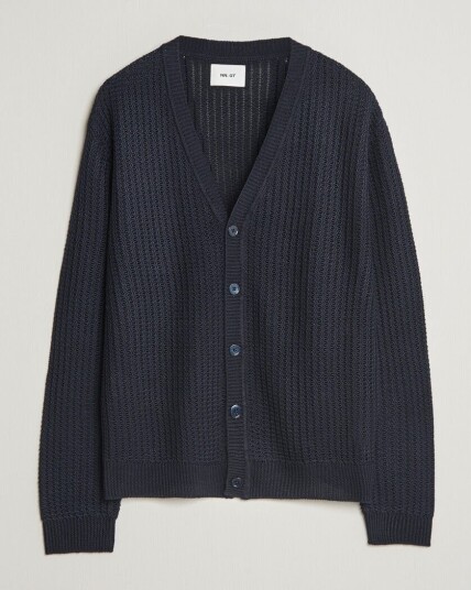 NN07 Tim Linen Knitted Cardigan Navy Blue NN07 Tim Linen Knitted Cardigan Navy Blue