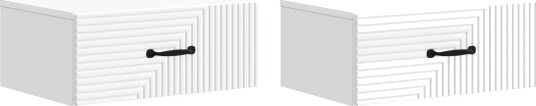  Vegghengt Nattbord 2 pcs Hvit 49 x 34,5 x 20 cm Konstruert tre