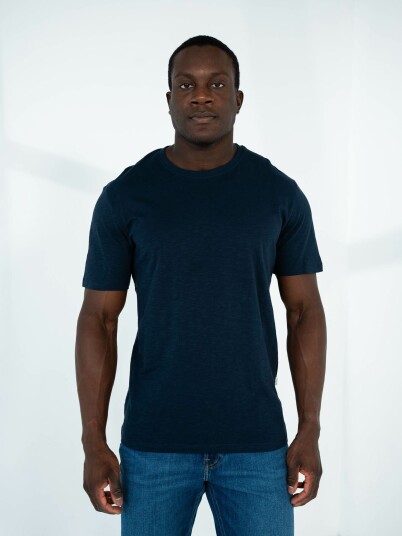 Selected Homme Aspen Slub Short Sleeve O-Neck Tee Blå S