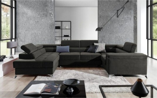 Hjørnesofa Eltap Thiago 342x208x88 cm Sawana 05 Mørk grå Venstre