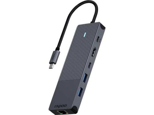 RAPOO UCM 2002 6 i 1 USB C Multiport Adapter hub sort