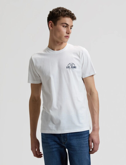 Lee Jeans Small Logo Tee   White   L x 00