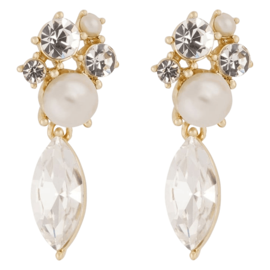 Snö Of Sweden Noctelle Pendant Ear Gold & White Mix Onesize