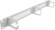 Delock Cable Management Brush Strip With 3 Hooks Styringspanel For Rackkabler Med Børste Grå 1U 19" 66542