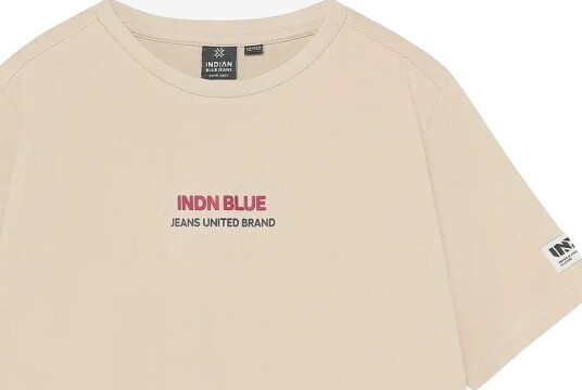 Indian Blue Jeans T-Shirt Indian Backprint PALE SAND 104