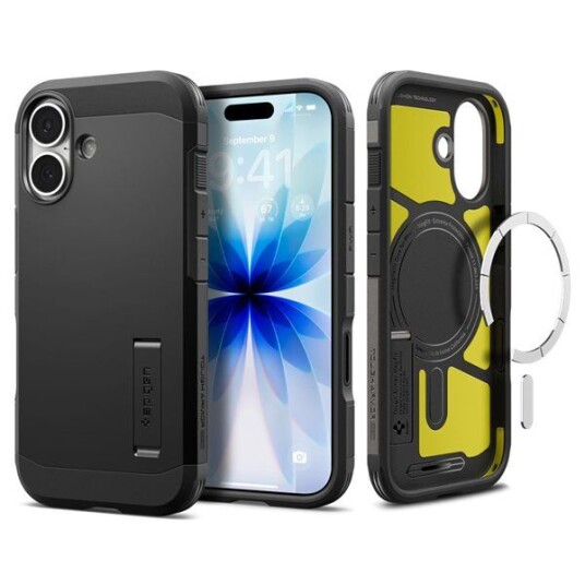 Spigen Tough Armor MagSafe Mobildeksel til iPhone 17 Svart