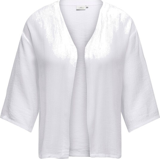 Only Carmakoma Bluse carGeorgia 3/4 Kimono Wvn Hvit