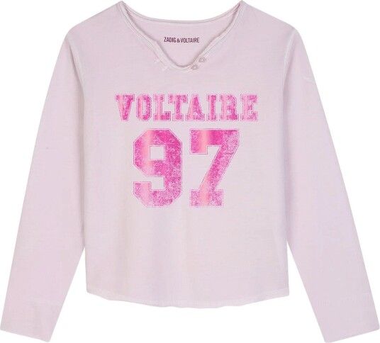 Zadig & Voltaire Kids Long Sleeve T Shirt   Pink   152