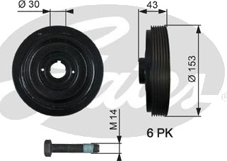 Remskive, veivaksel GATES TVD1005A