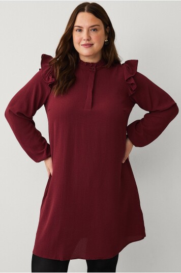 Zizzi Kjole vAnni L/S Abk Glitter Dress Rosa
