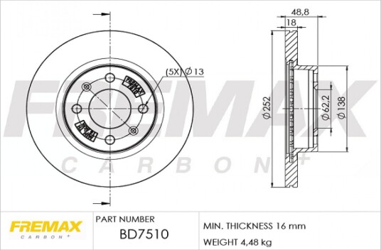 Bremseskive FREMAX BD-7510