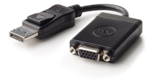 Dell DisplayPort til VGA Adapter 1080p Sort