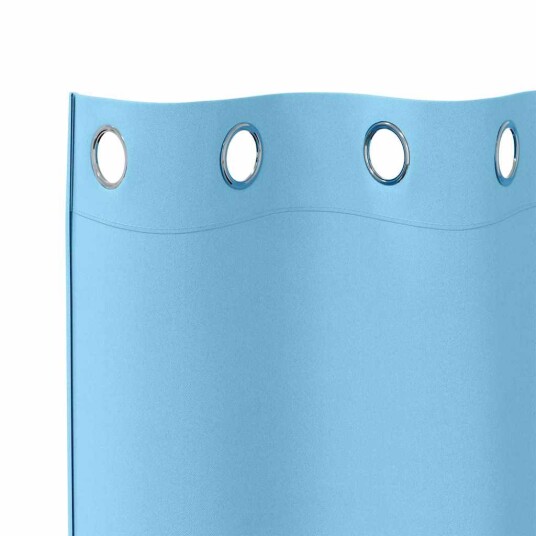  Gardiner med gardiner 2 pcs lyseblå Polyester