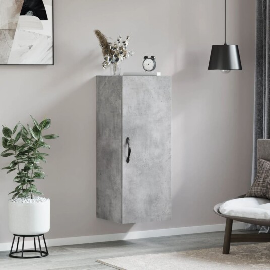 Veggskap betonggrå 34,5x34x90 cm konstruert tre Veggskap betonggrå 34,5x34x90 cm konstruert tre