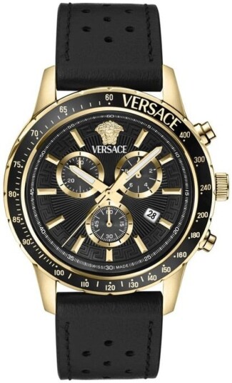 Versace Herreklokke VEZCA0224 Sport Sort/Lær Ø44 mm Versace Herreklokke VEZCA0224 Sport Sort/Lær Ø44 mm