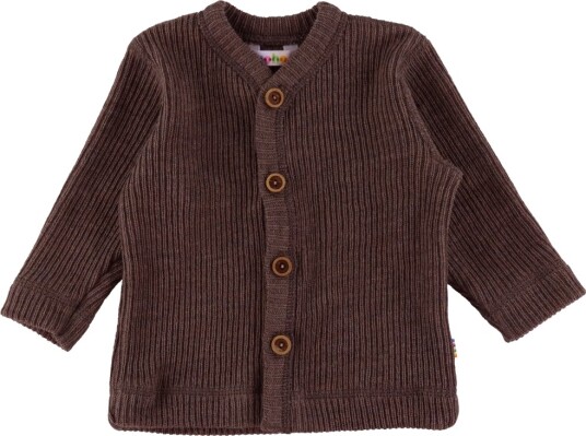 Joha Cardigan Strikk Ull Mørkebrun Joha 90 Cardigan