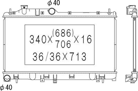 DIEDERICHS DCM3042 Radiator motorkjøling DIEDERICHS DCM3042 Radiator motorkjøling