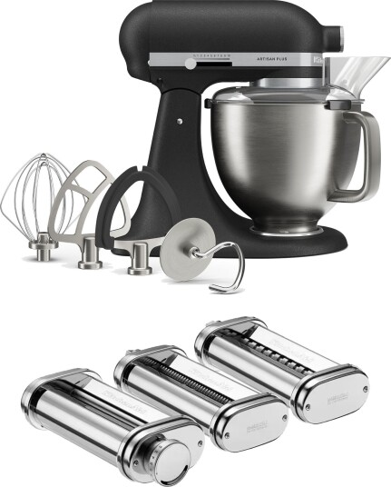 Kitchenaid Artisan Plus kjøkkenmaskin med pastasett 4,7 liter cast iron black