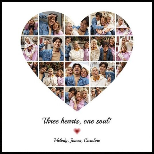 Heart Photo Collage Personal Plakat Plakat / 30x30cm Heart Photo Collage Personal Plakat Plakat / 30x30cm