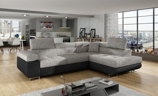 Bobis Sovesofa med Sjeselong Høyre Grå/Svart Bobis Sovesofa med Sjeselong Høyre Grå/Svart