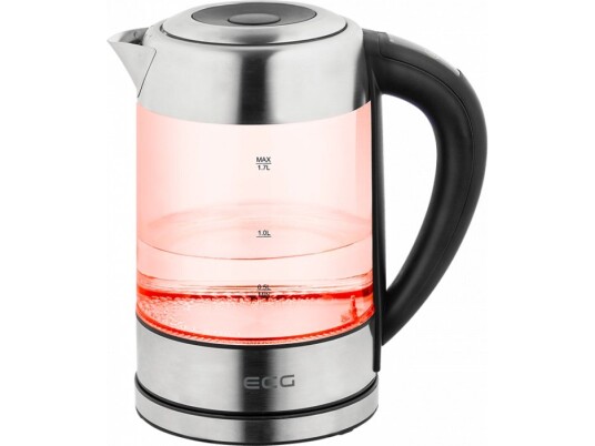 Ecg Rk 1777 1,7 L 2200 W Sort Rustfritt Stål Glass Justerbar Termostat Vannivåindikator