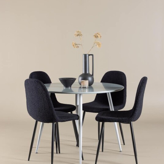 Venture Home Spisegruppe Venture Home Plaza Ø100 med 4 stk Polar Stoler Teddy GR24368