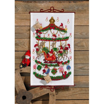 Permin Broderisett Julekalenderkarusell 35x58cm