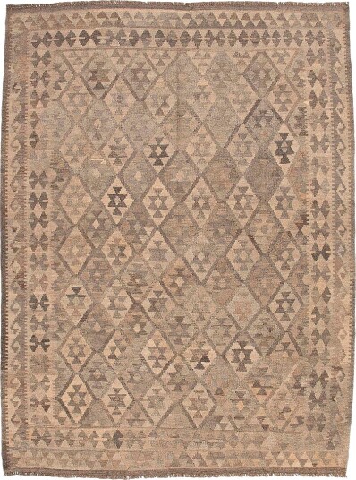 Bargi   Ullteppe Kelim Raw Natural 182x239 cm   Grå