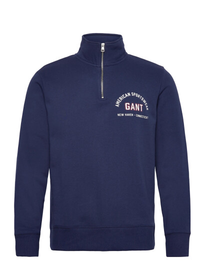 GANT Printed Graphic Half Zip - Navy - XL