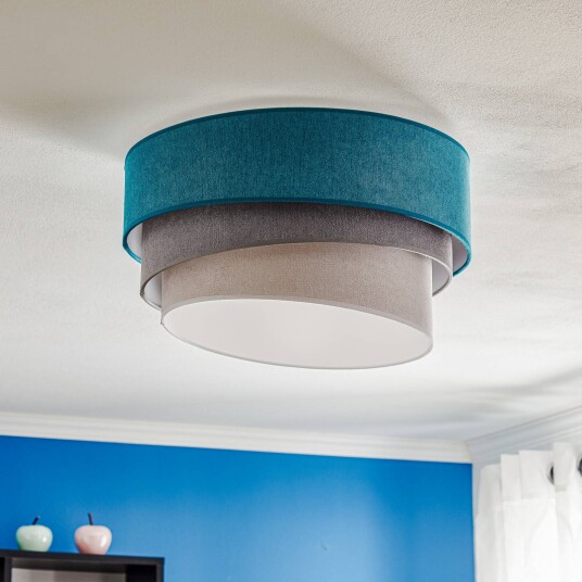 Duolla Taklampe Pastel Trio 45cm turkis/grå/lys grå