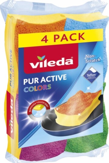 Vileda Allroundsvamp Color Scourer 4-pakk