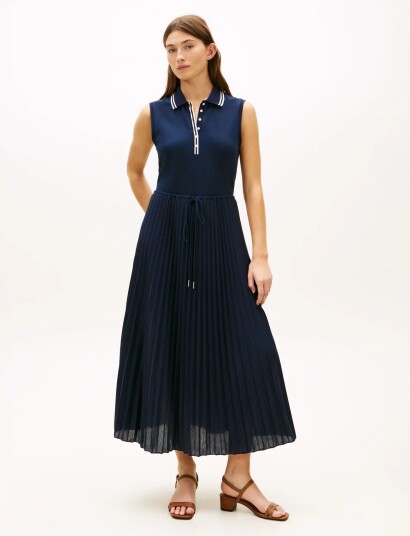 Tommy Hilfiger 1985 Pleated Polo Dress Ns Navy XL