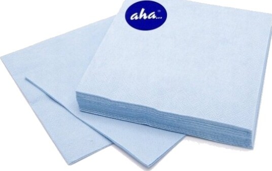 Aha Servietter Aha 3 Lags Brett 1/4 33X33 Cm 20 Stk. Pastellblå