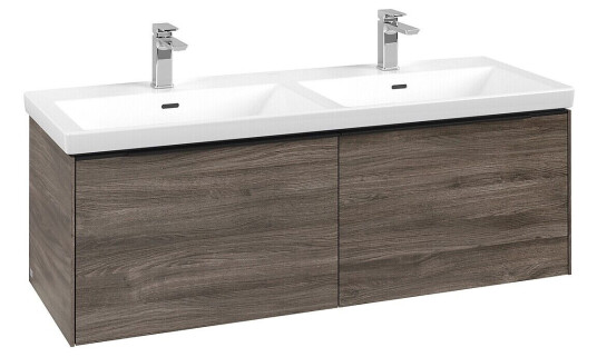 Villeroy & Boch Subway 3.0 Servantskap m/2 skuffer 1272x429x478 mm Steingrå Eik Villeroy & Boch Subway 3.0 Servantskap m/2 skuffer 1272x429x478 mm Steingrå Eik