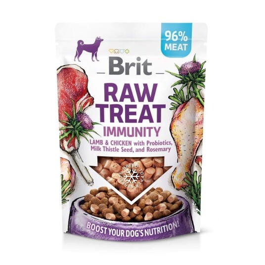 Brit Care Raw Treat Dog Immunity Kylling Lam & Svin 40 G