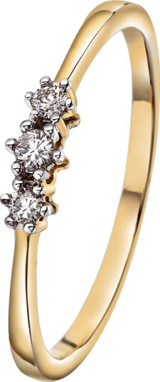 Nora, Ring i 375 gult gull med diamanter 0,09 ct, størrelse 56
