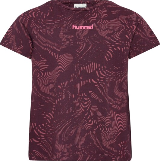 Hummel Hmljr Aop A Shaped T Shirt   Burgundy   176
