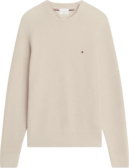 Tommy Hilfiger Pima Ctn Cash Structure Crewneck Cream L