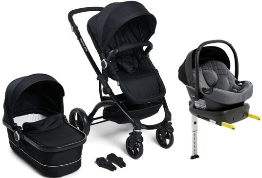 Beemoo Move Duo Duovogn Inkl. Beemoo Route i-Size Babybilstol & Base Black/Mineral Grey
