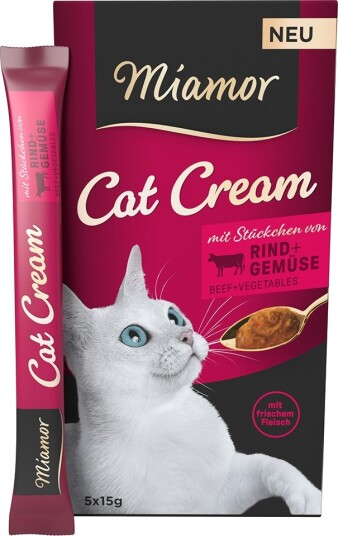 Miamor Cat Cream + Grønnsaker Okse 20 X 15 G Miamor Cat Cream + Grønnsaker Okse 20 X 15 G