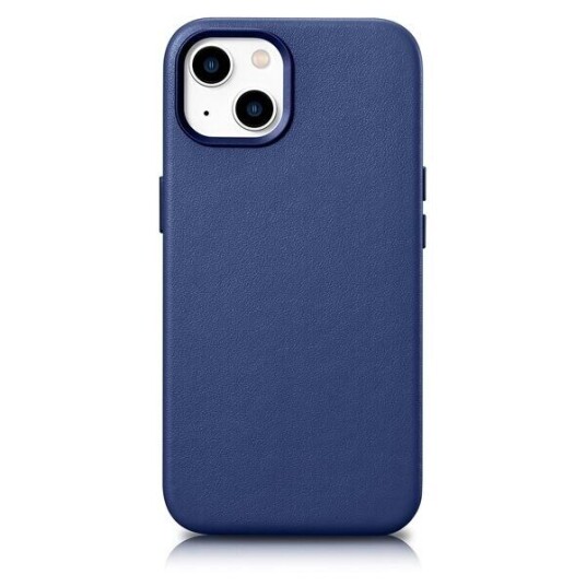 Icarer Icarer Deksel Skinndeksel Naturlig Skinnveske Til Iphone 14 Plus Blå (Kompatibel Med Magsafe)