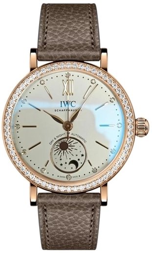 IWC Dameklokke IW659802 Portofino Sølvfarget/Lær Ø34 mm