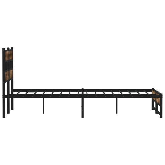 Sengeramme i metall uten madrass røkt eik 135x190 cm 8721158378064