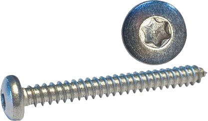 Syrefaste skruer A4, panhode, torx - 3,5 mm - 13 mm - T15 - 20 stk