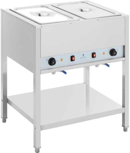 Bain Marie - 1265 W - 2 x GN 1/1 - med underbygning - Royal Catering RCCD-1/1 2X200 Bain Marie - 1265 W - 2 x GN 1/1 - med underbygning - Royal Catering RCCD-1/1 2X200