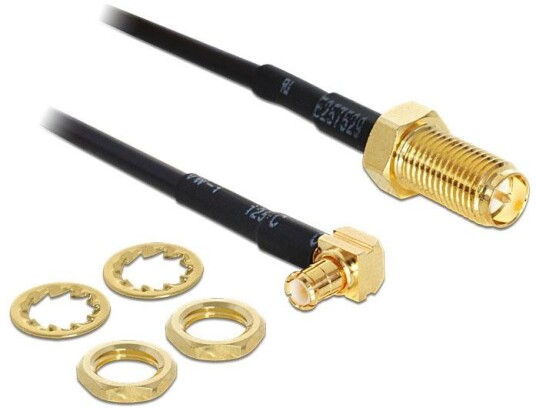 Delock Antenneadapter RP-SMA Til MCX 90° 32 cm Svart Delock Antenneadapter RP-SMA Til MCX 90° 32 cm Svart