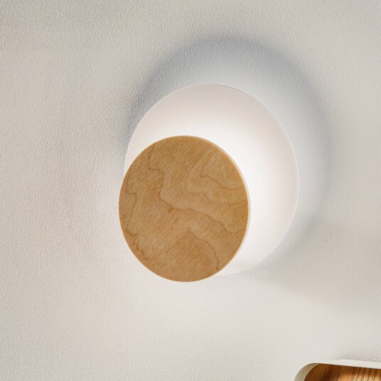 EMIBIG LIGHTING Vegglampe Circle i hvit dekorplate lyst tre EMIBIG LIGHTING Vegglampe Circle i hvit dekorplate lyst tre