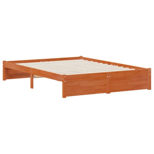  Sengramme med oppbevaringshodegavl Vokset Brun 140 x 190 cm