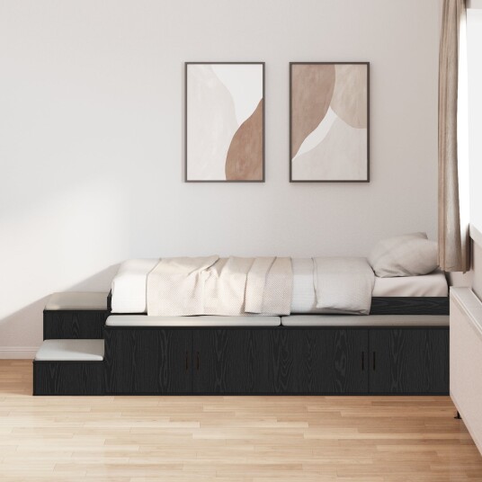 Lagringsseng Svart Eik 90x190 cm