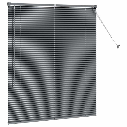 Vindu Persienne med gardiner Manual Mørke grå Aluminium